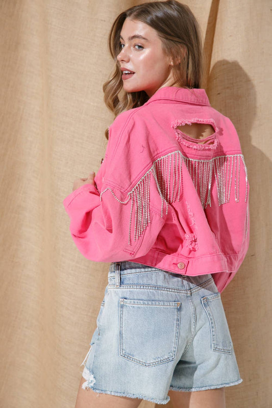 Rodeo Denim Jacket - Flamingo Pink